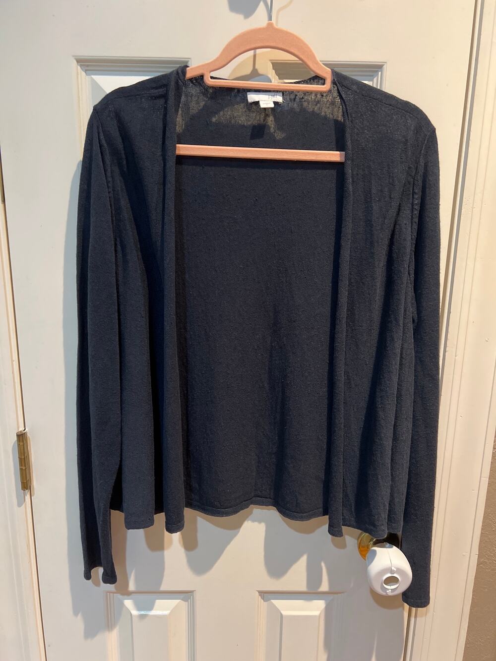 J. Jill Black Linen Blend Cardigan Womens Size Large